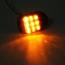 2 PCS Oval Shape DC 12V Motorcycle 9-LED Yellow Light Turn Signal Indicator Blinker Light