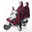 Universal Super Water-Resistant Dual Hooded Motorcycle Rain Poncho Coat Raincoat(Brown)