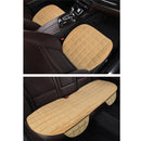 3 PCS / Set Warm Car Seat Cover Cushion Five Seats Universal Two Front Row Seat Covers and One Back Row Seat Cover Car Non-slip Chair Pad Warm Car Mats No Back Plush Cushion(Khaki)
