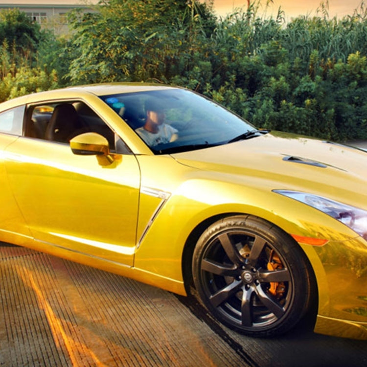 1.52m Ã— 0.5m Electroplating Car Auto Body Decals Sticker Self-Adhesive Side Truck Vinyl Graphics(Gold)