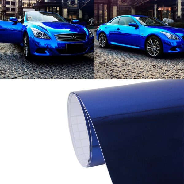 1.52m Ã— 0.5m Electroplating Car Auto Body Decals Sticker Self-Adhesive Side Truck Vinyl Graphics(Blue)