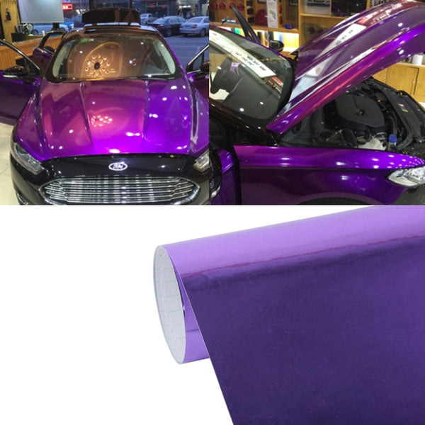 1.52m Ã— 0.5m Electroplating Car Auto Body Decals Sticker Self-Adhesive Side Truck Vinyl Graphics(Purple)
