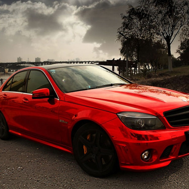 1.52m Ã— 0.5m Electroplating Car Auto Body Decals Sticker Self-Adhesive Side Truck Vinyl Graphics(Red)