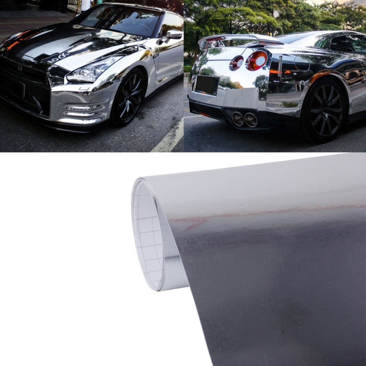 1.52m Ã— 0.5m Electroplating Car Auto Body Decals Sticker Self-Adhesive Side Truck Vinyl Graphics(Silver)