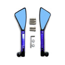 2 PCS Motorcycle Parts CNC Technology Aluminum Alloy Rearview Mirror Side Mirror(Black)