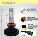 2 PCS H11 IP65 Waterproof White Light 6 CSP LED Car Headlight Bulb, 9-36V / 18W, 6000K / 2000LM