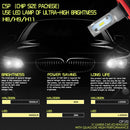 2 PCS H11 IP65 Waterproof White Light 6 CSP LED Car Headlight Bulb, 9-36V / 18W, 6000K / 2000LM