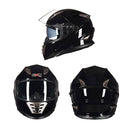 GXT Motorcycle Black Full Coverage Protective Helmet Double Lens Motorbike Helmet, Size: L