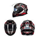 GXT Motorcycle Dinosaur Pattern Black Full Coverage Protective Helmet Double Lens Motorbike Helmet, Size: XL