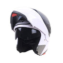 JIEKAI 105 Full Face Helmet Electromobile Motorcycle Double Lens Protective Helmet, Size: L (White+Brown)