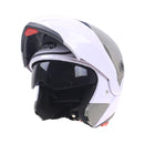 JIEKAI 105 Full Face Helmet Electromobile Motorcycle Double Lens Protective Helmet, Size: L (White+Silver)