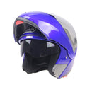 JIEKAI 105 Full Face Helmet Electromobile Motorcycle Double Lens Protective Helmet, Size: L (Blue+Silver)
