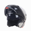 JIEKAI 105 Full Face Helmet Electromobile Motorcycle Double Lens Protective Helmet, Size: L (Black+Silver)