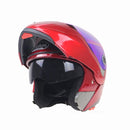 JIEKAI 105 Full Face Helmet Electromobile Motorcycle Double Lens Protective Helmet, Size: XL (Red+Color)