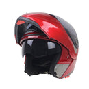 JIEKAI 105 Full Face Helmet Electromobile Motorcycle Double Lens Protective Helmet, Size: XL (Red+Brown)