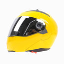 JIEKAI 105 Full Face Helmet Electromobile Motorcycle Double Lens Protective Helmet, Size: XL (Yellow+Silver)