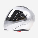 JIEKAI 105 Full Face Helmet Electromobile Motorcycle Double Lens Protective Helmet, Size: XL (Silver+Silver)