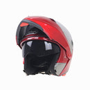 JIEKAI 105 Full Face Helmet Electromobile Motorcycle Double Lens Protective Helmet, Size: XXL (Red+Silver)