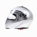 JIEKAI 105 Full Face Helmet Electromobile Motorcycle Double Lens Protective Helmet, Size: XL (Silver+Transparent)