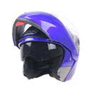 JIEKAI 105 Full Face Helmet Electromobile Motorcycle Double Lens Protective Helmet, Size: XXL (Blue+Transparent)