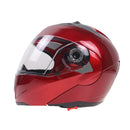 JIEKAI 105 Full Face Helmet Electromobile Motorcycle Double Lens Protective Helmet, Size: M (Red+Transparent)