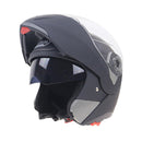 JIEKAI 105 Full Face Helmet Electromobile Motorcycle Double Lens Protective Helmet, Size: M (Black+Transparent)
