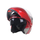 JIEKAI 105 Full Face Helmet Electromobile Motorcycle Double Lens Protective Helmet, Size: L(Red+Transparent)