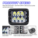 4 inch 45W 4500LM LED Work Light Bar Side Shooter Combo Beam White+Yellow Driving Offroad