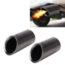 2 PCS Car Styling Stainless Steel Exhaust Tail Muffler Tip Pipe for VW Volkswagen 1.8T/2T Swept Volume, Audi A1/A3/A4L/Q3/Q5(Black)
