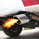 Universal Car Styling Stainless Steel Curved Bolt-on Exhaust Tail Muffler Tip Pipe with Mesh(Black)