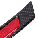 2 PCS Carbon Fiber Reflective Car Fender Flare Wheel Brow Warning Strip Stickers(Red)