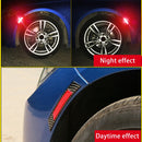 2 PCS Carbon Fiber Reflective Car Fender Flare Wheel Brow Warning Strip Stickers(Red)