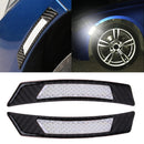2 PCS Carbon Fiber Reflective Car Fender Flare Wheel Brow Warning Strip Stickers(White)