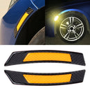 2 PCS Carbon Fiber Reflective Car Fender Flare Wheel Brow Warning Strip Stickers(Yellow)
