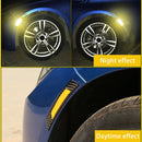 2 PCS Carbon Fiber Reflective Car Fender Flare Wheel Brow Warning Strip Stickers(Yellow)