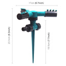 Automatic 360 Rotating Adjustable Garden Water Sprinklers Lawn Irrigation System with 3 Arm Sprayers and Spike Base