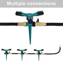 Automatic 360 Rotating Adjustable Garden Water Sprinklers Lawn Irrigation System with 3 Arm Sprayers and Spike Base