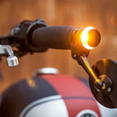 2 PCS Motorcycle Turn Double Light Grip Bar Plug Strobe Side Marker End LED Handlebar Lamp, Yellow and White Light