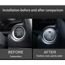 3D Aluminum Alloy Engine Start Stop Push Button Cover Trim Decorative Sticker for Mazda(Yellow)