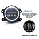 2 PCS IP67 Waterproof 30W 6500-7000K 2300LM 4 inch CREE 6-LED Lamp Driving Fog Lights with Angel Eyes for Jeep Wrangler(White Light)