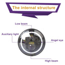 2 PCS 7 inch IP68 Waterproof 6500K 75W CREE LED Headlight Hi/Lo Beam Driving Lamp for Jeep Wrangler JK TJ LJ