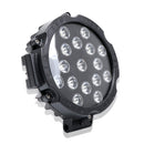 2 PCS 51W 3500LM 6500K White Light 17 LED Waterproof Car Boat Marine Work Lights Spotlight LED Bulbs, 30 Degrees Adjustable, DC 10-30V(Black)