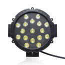 2 PCS 51W 3500LM 6500K White Light 17 LED Waterproof Car Boat Marine Work Lights Spotlight LED Bulbs, 30 Degrees Adjustable, DC 10-30V(Black)