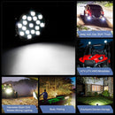 2 PCS 51W 3500LM 6500K White Light 17 LED Waterproof Car Boat Marine Work Lights Spotlight LED Bulbs, 30 Degrees Adjustable, DC 10-30V(Black)