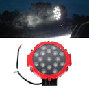 2 PCS 51W 3500LM 6500K White Light 17 LED Waterproof Car Boat Marine Work Lights Spotlight LED Bulbs, 30 Degrees Adjustable, DC 10-30V(Red)