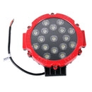 2 PCS 51W 3500LM 6500K White Light 17 LED Waterproof Car Boat Marine Work Lights Spotlight LED Bulbs, 30 Degrees Adjustable, DC 10-30V(Red)