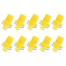 10 PCS 0.4W B8.5 Wedge Instrument Panel COB LED Light Dashboard Gauge Cluster Indicator Lamp Bulb (Amber)