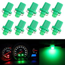 10 PCS 0.4W B8.5 Wedge Instrument Panel COB LED Light Dashboard Gauge Cluster Indicator Lamp Bulb (Green Light)