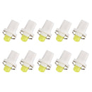 10 PCS 0.4W B8.5 Wedge Instrument Panel COB LED Light Dashboard Gauge Cluster Indicator Lamp Bulb (White Light)
