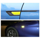 2 PCS Carbon Fiber Car-Styling Fender Reflective Bumper Decorative Strip, Inner Reflection + External Carbon Fiber(Light Yellow)